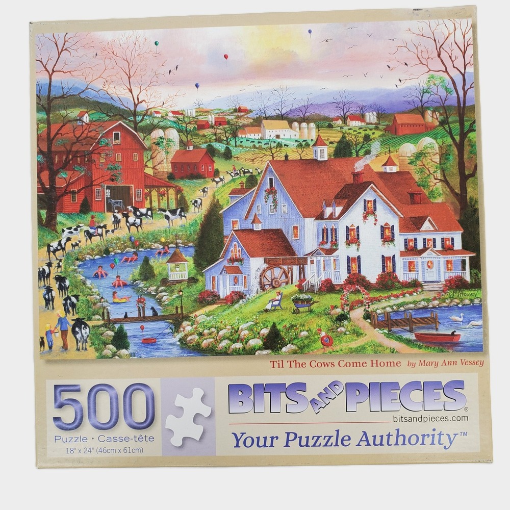 Bits And Pieces 500 Piece Jigsaw Puzzle Til The Cows Come Home Mary Ann Vessey